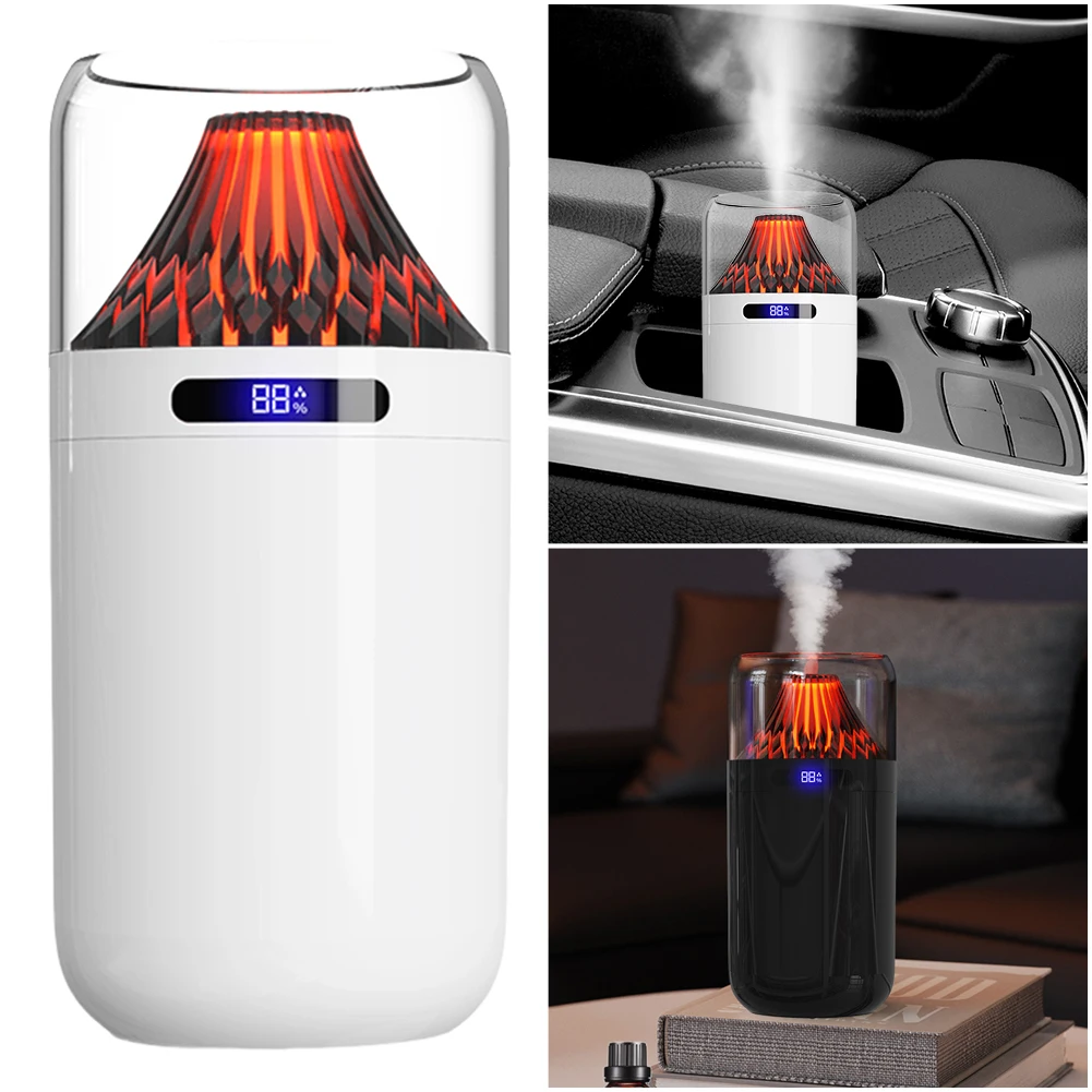 

Увлажнитель воздуха вулкана с красочным ночником, автомобильный распылитель тумана, увлажнитель вулкана, диффузор для украшения интерьера автомобиля