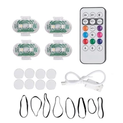 4 Pcs Wireless LED Strobe Lights With Remote Control, 8 Colors USB Charging Led Drone Anti-Collision Lights Night