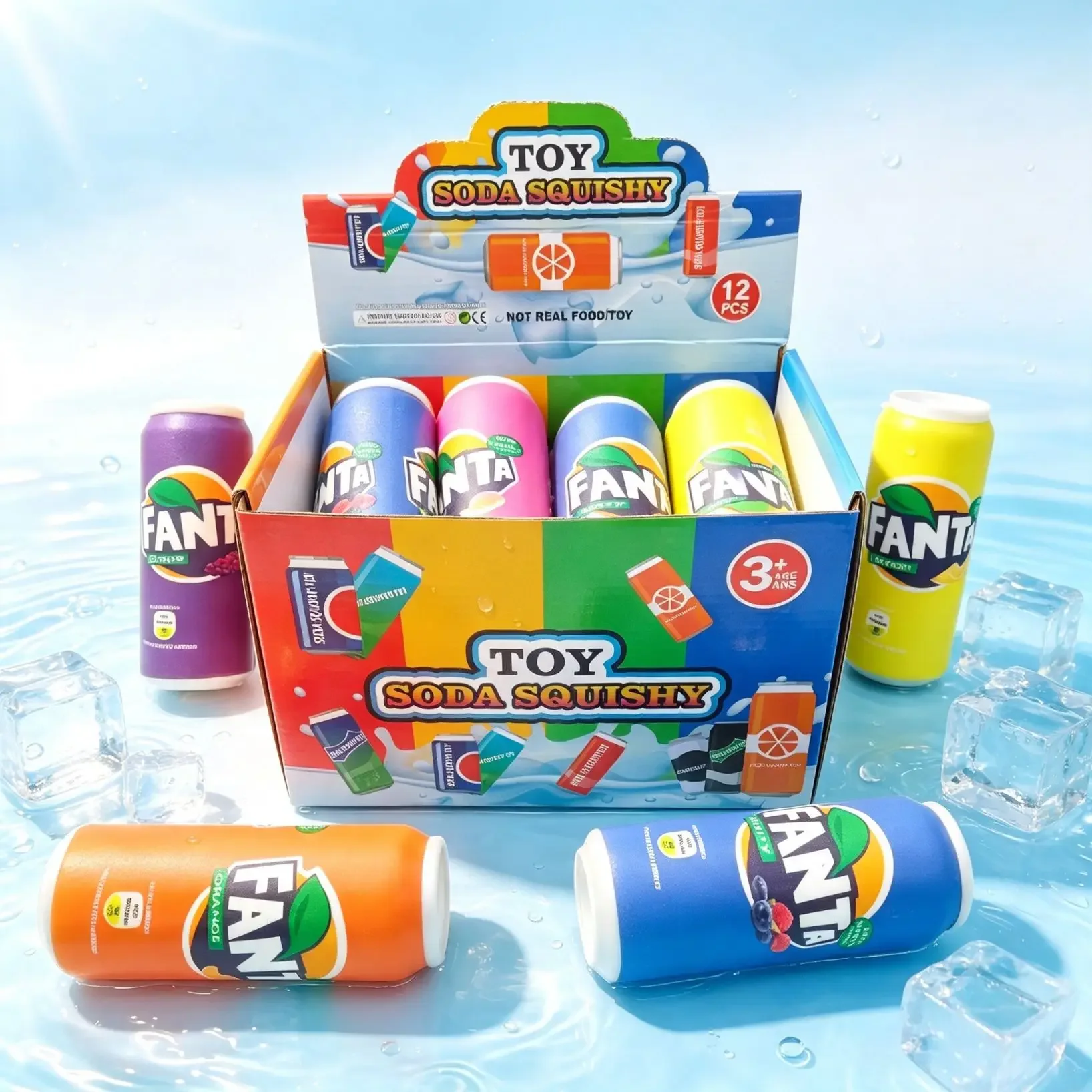 Soda Can PU Squishy Toy Soft Slow Rising Squeeze Fidget Toy Simulation Drink Can Stress Relief Decompression Toy Kids Party Gift