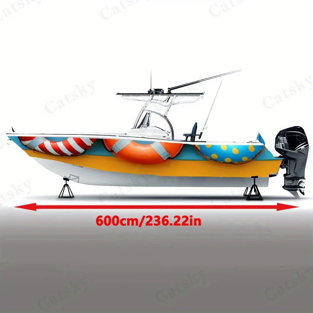 Colorful Swimming Circle Eye-catching Different Boat Sticker Vinyl Ship Pontoon Deck Boat Fishing Decorative Pontoon Boats Decal