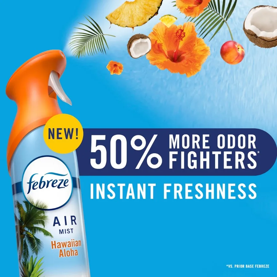 Air Mist Odor‑Fighting Air Freshener, Linen & Sky Scent, 8.1oz, Dye‑Free & Phthalate‑Free Aerosol Room Spray