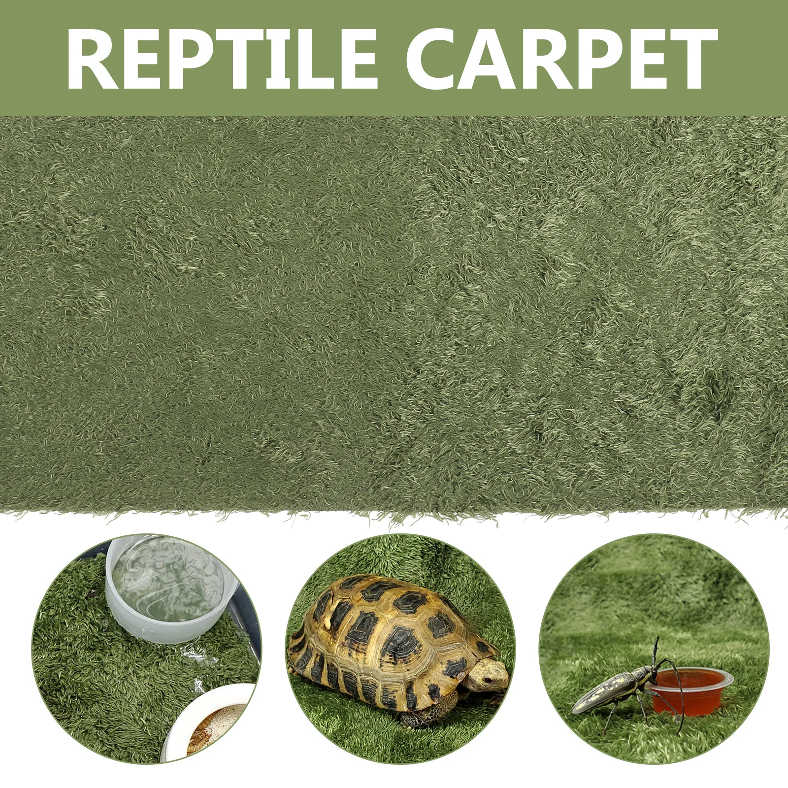 

Reptile Carpet Mat Imitation Grass Terrarium Bedding Reusable Washable Odor Reducing Pet Supplies Snake Substrate