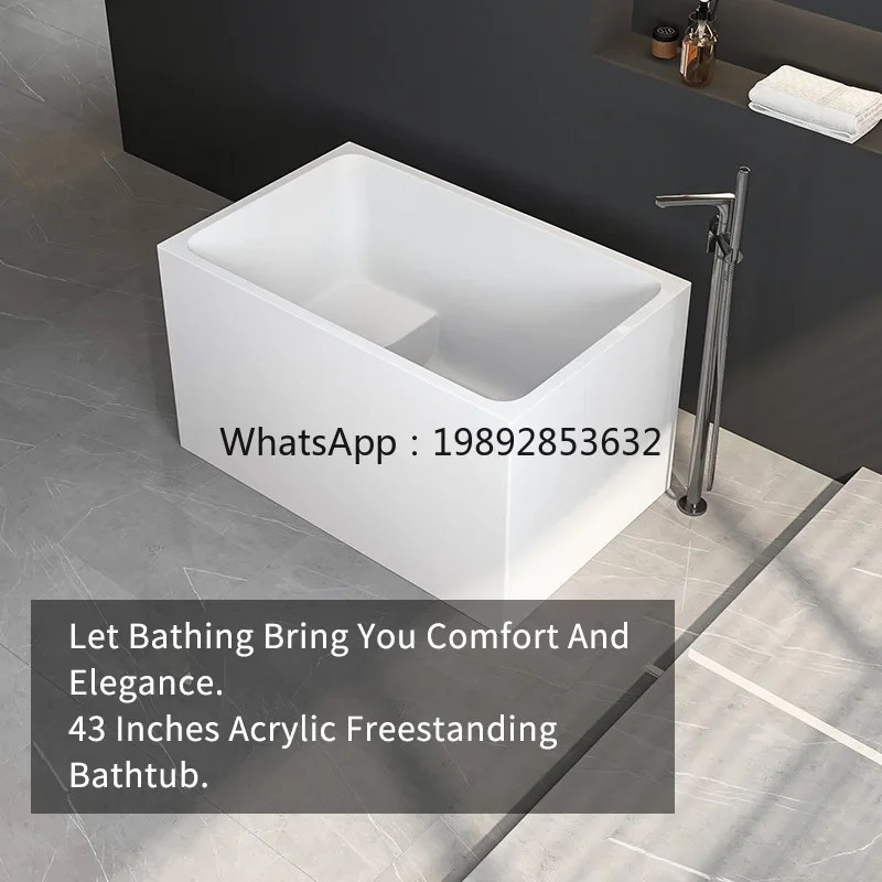 

W31-LYY Acrylic Freestanding Bathtub Integrated Molded Bright White Sitting Tub
