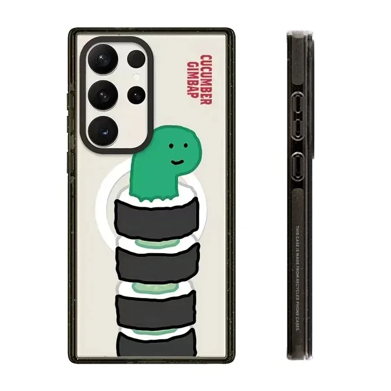 

Dinosaur MagSafe Acrylic Black Border Case for Samsung Galaxy S22 Ultra S23 Ultra S24 Ultra Cover Protective Shell