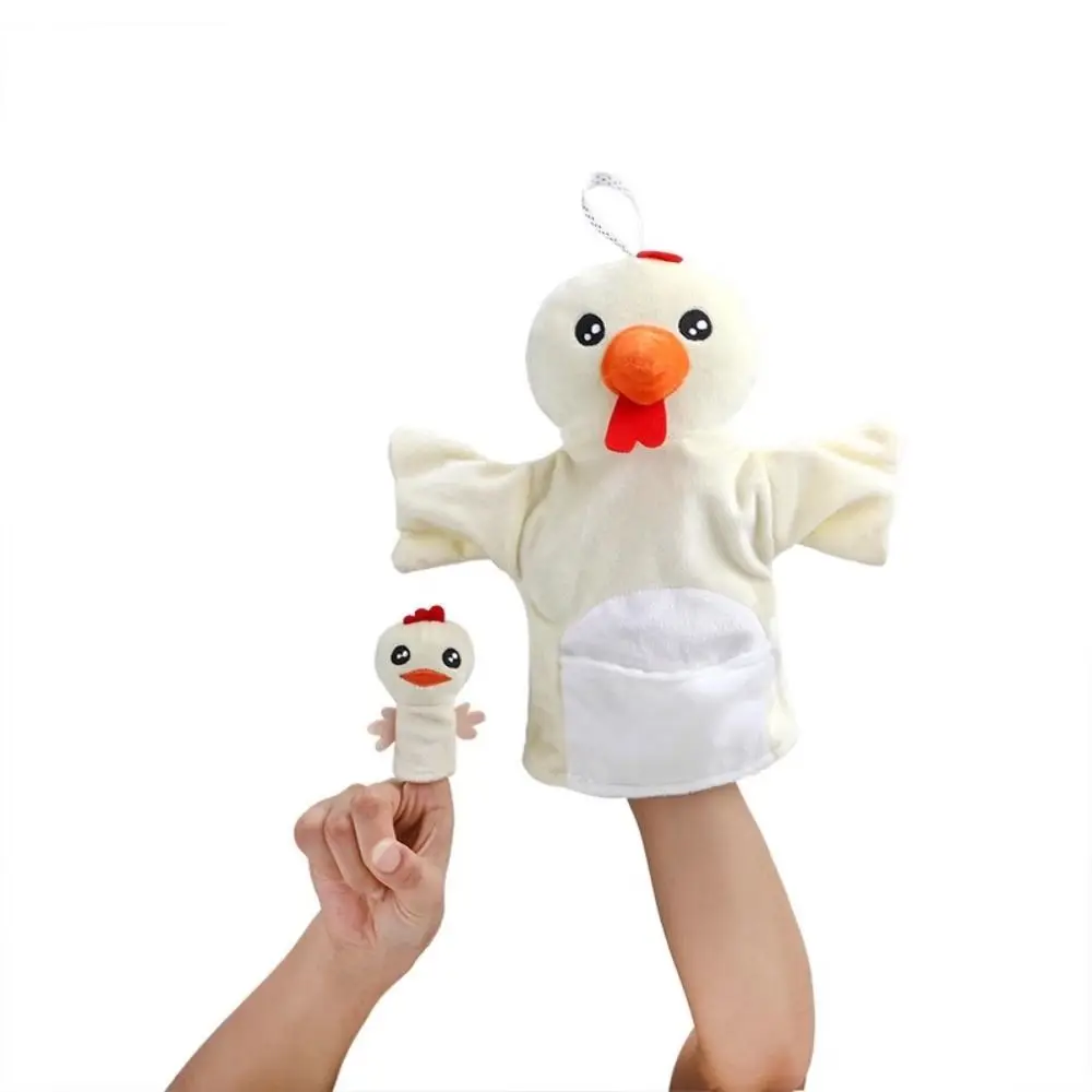 Marioneta interactiva de mano para padres e hijos, marioneta de dedo de felpa para perro, pingüino, conejo, marioneta de Animal, juguete educativo