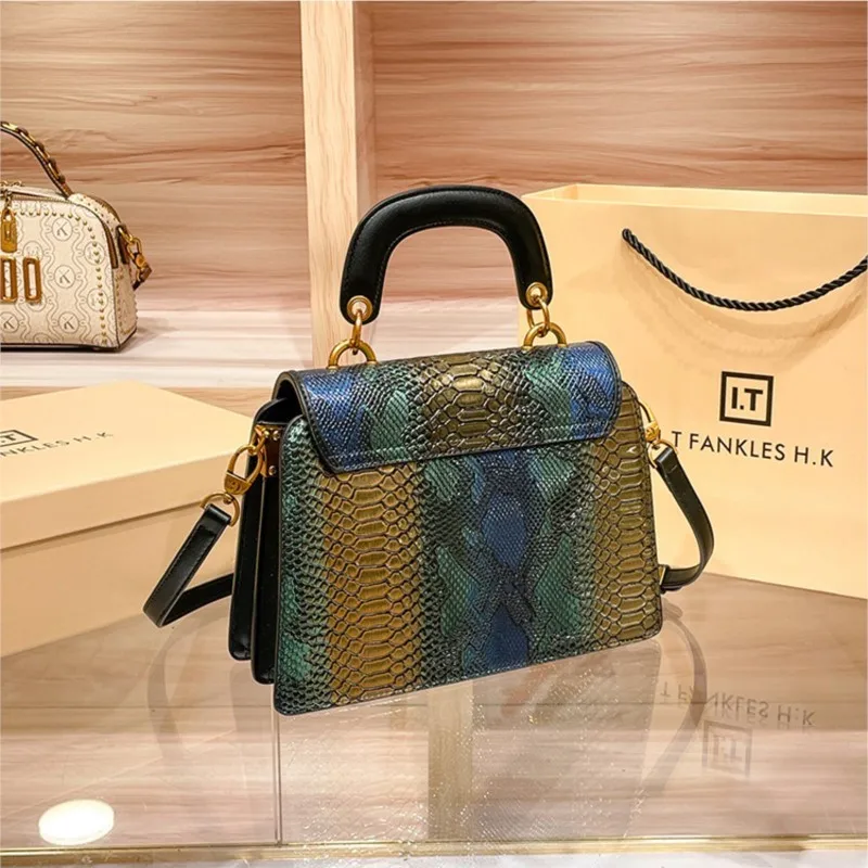 Light Luxury Brand Women's Handbag 2026 Spring/Summer New Designer High Quality Shoulder Bag Contrast Color Crossbody Bag Square