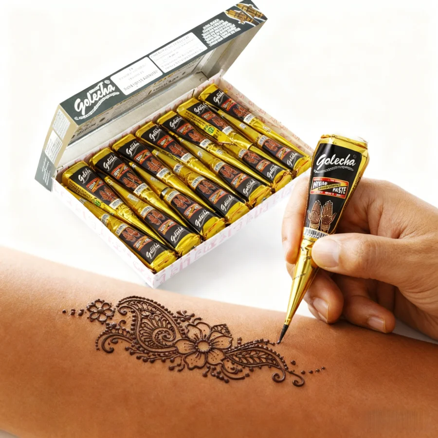 

12 шт., цветная хна, нарисованная вручную временная паста для татуировки для боди-арта, пятно на основе растений, пигмент, 1 коробка