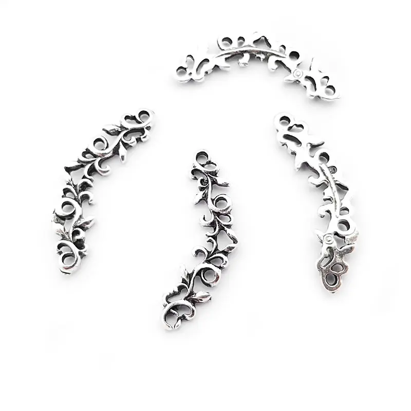 50PCS Antique Bronze Antique Gold Color Zinc Alloy Flower Vine Connect Charms Diy Jewelry Making Supplies Earrings Accessories