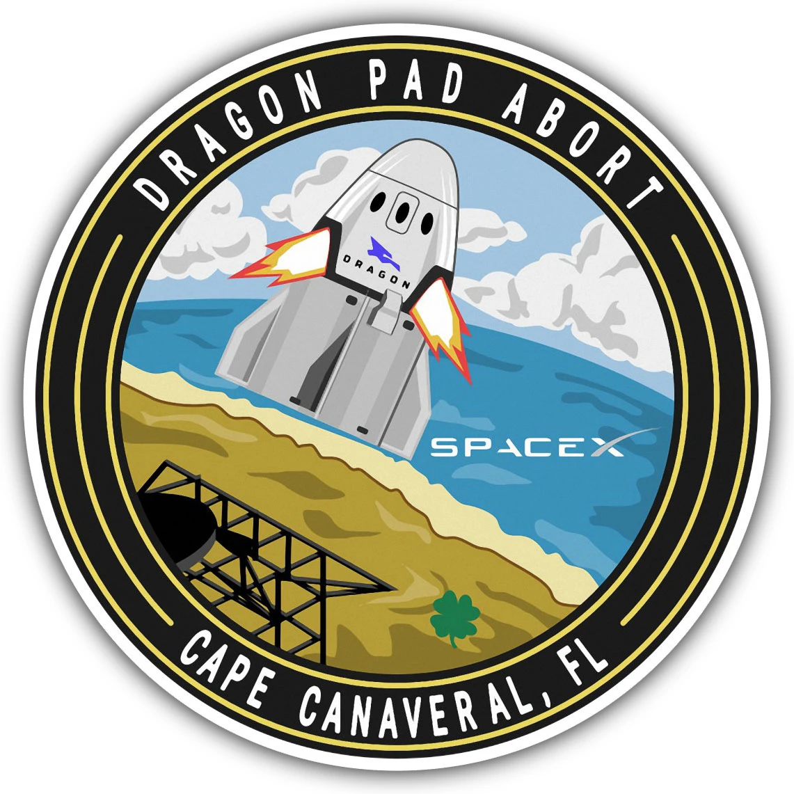

SpaceX Crew Dragon pad abort test mission патч виниловые водонепроницаемые наклейки для забавного багажа автомобиля мультяшные наклейки искусство милый ноутбук