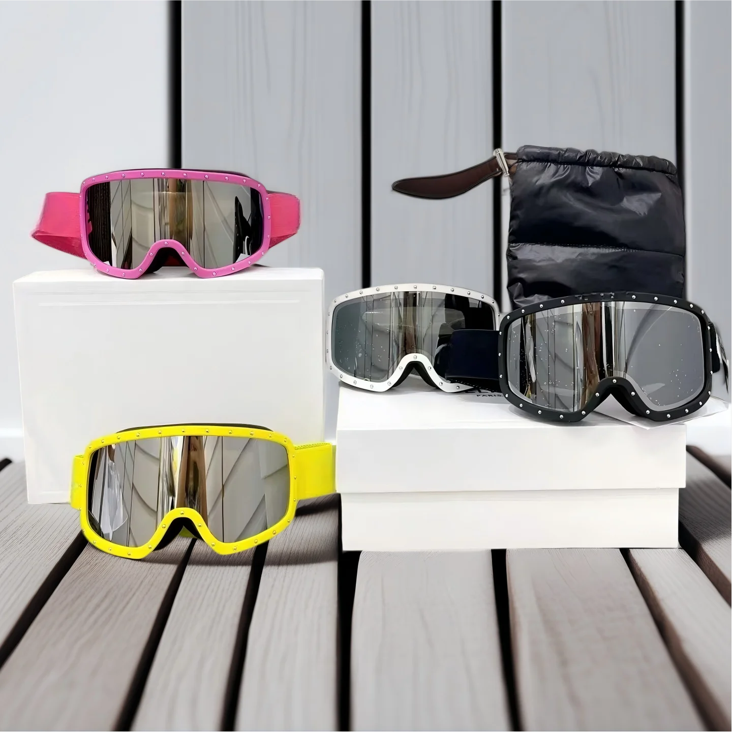 

Winter Sports Ski Goggles Windproof and Anti-fog Luxury Couple's Ski Goggles with UV Protection Outdoor Skiing Equipment gift