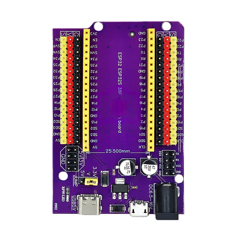 ESP32S 38pin purple expansion board for IoT development, NodeMCU-32S, Lua, Wifi serial port