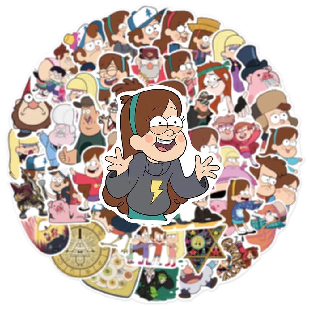 10/30/50PCS Cute Disney Gravity Falls Stickers Anime Decals DIY Skateboard Car Waterproof Anime Mabel Pines Dipper Pines Sticker