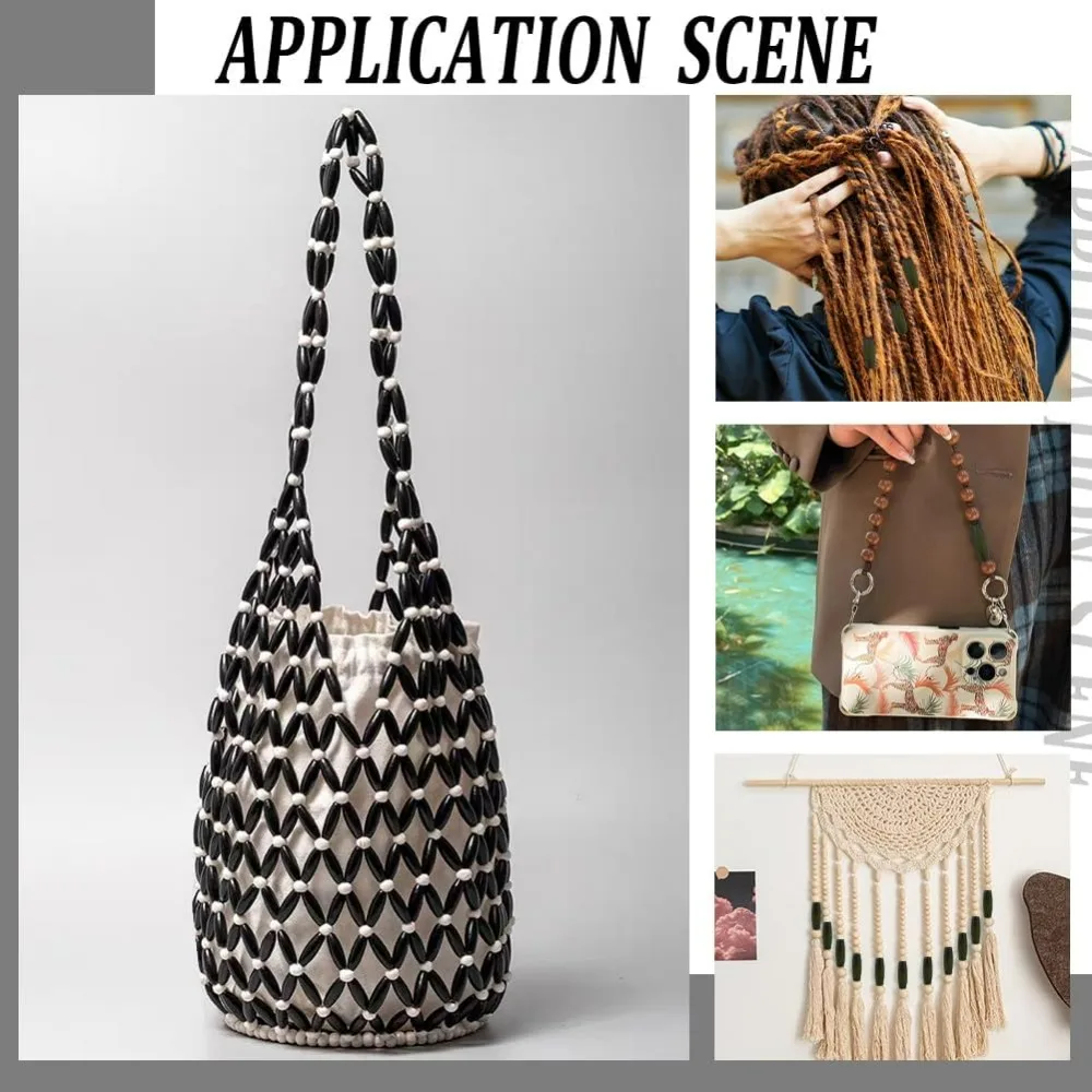 14개 나무 타원형 구슬 1.9x0.7인치 구멍 8mm 다크 올리브 그린 우드 루즈 스페이서 구슬 염색된 나무 스페이서 구슬 DIY용