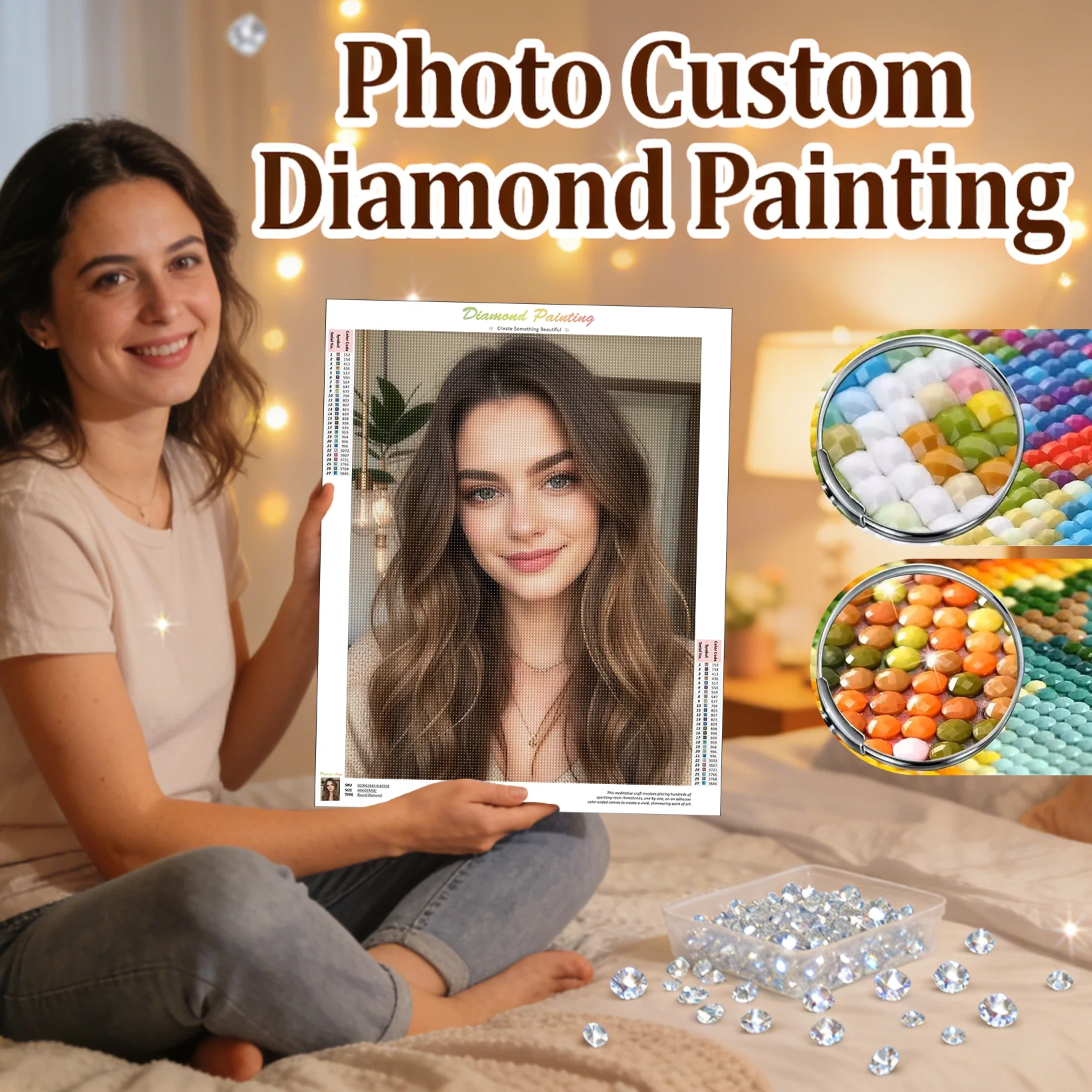 

GATYZTORY Photo Custom Diamond Painting Kit Completo Cross Stitch 5D Crystal Full Square/Round Crystal Diamond Embroidery Gifts