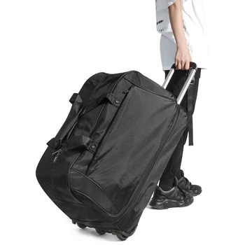 여성을위한 새로운 솔리드 컬러 접이식 키가 큰 여행 가방 수하물 핸드백 남성 대용량 항공 운송 가방 