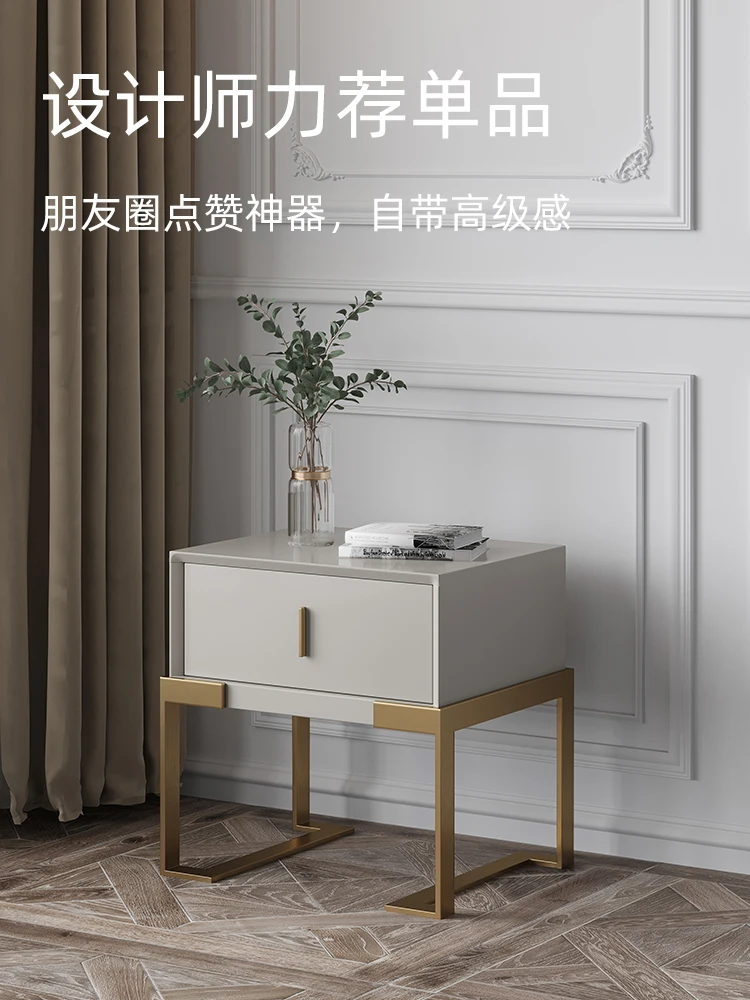 The product can be customized. Bedside cabinet 50cm wide, small bedroom paint storage cabinet, minimalist modern small