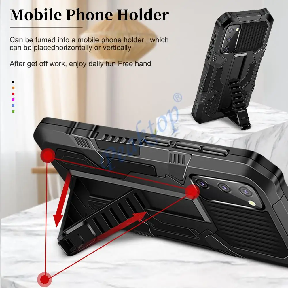 Funda Poco X3 NFC Pro Case Luxury Shockproof Armor Stand Cover Xiaomi Poco M3 Pro F3 Phone Holder Covers PocoX3 Poco X 3 X3Pro