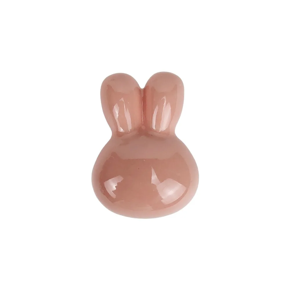 Single Hole Ceramic Drawer Knobs Solid Metal Thread Rounded Soft Edges Cartoon Furniture Handles Smooth Glossy Ceramic