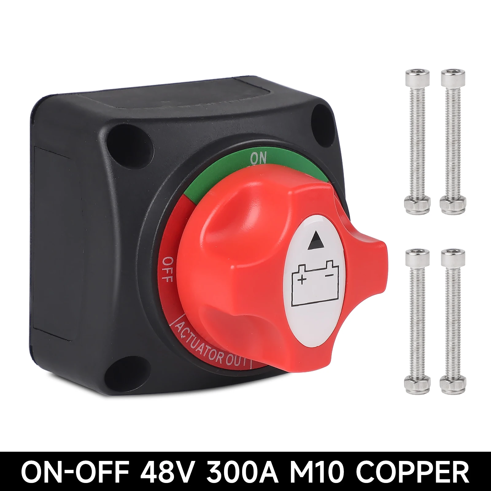 

Master Switch 2 Position IP65 Cut Off Battery Disconnect Isolator Switch M10 Studs 12V-48V 300A For Car Truck Boat Yacht Caravan