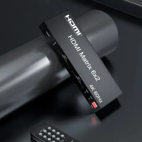 4k 60Hz 6x2 HDMI Matrix Switch 4x2 HDMI Matrix Splitter Dual Display Audio Video Converter Switcher for Laptop PC To TV Monitor