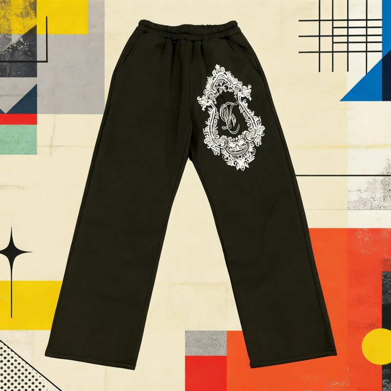 

2025 Autumn/Winter Fashion Clothing Gothic Retro Harajuku Print Straight Leg Casual Pants High Street Drawstring Y2K Pants