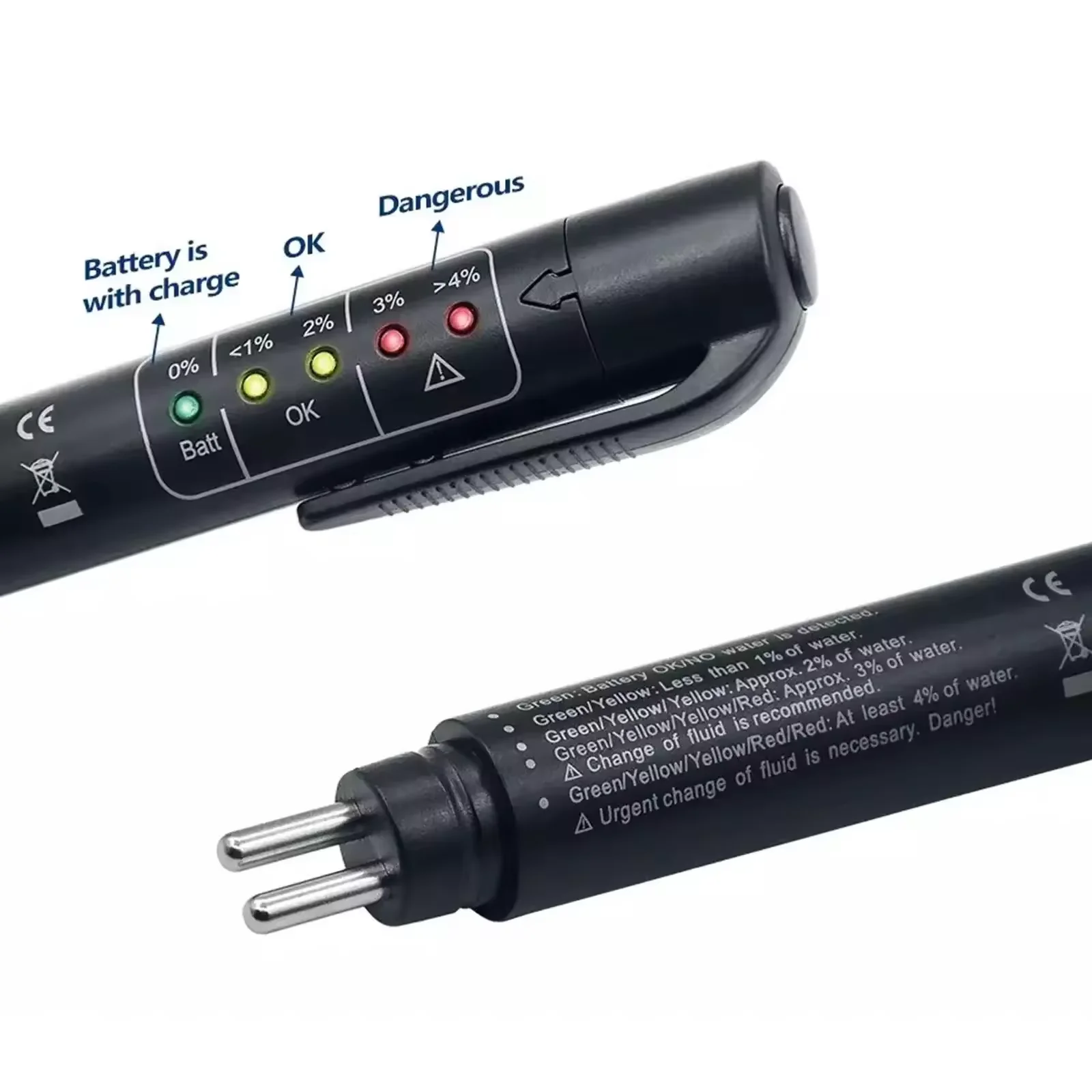 جهاز اختبار سائل الفرامل العالمي أدوات تشخيص جودة الزيت الدقيقة مؤشر LED قلم اختبار السائل جهاز اختبار زيت الفرامل للسيارات
