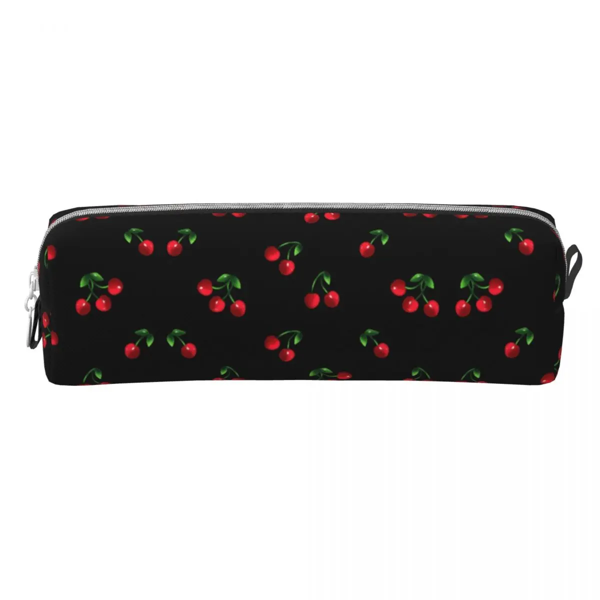 Black Sweet Cherry Pencil Case Pretty Fruit Art Large Pencil Pouch Girls Boys Square Fashion School Pencil Cases Design Supplies