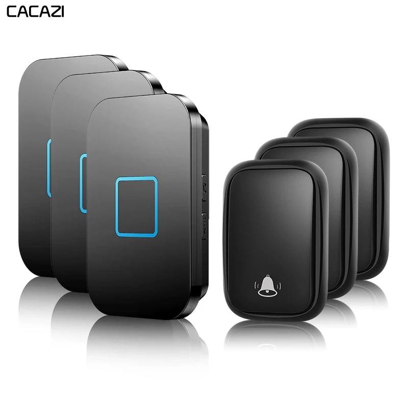 CACAZI Intelligente Wireless Self-powered Campanello Impermeabile Nessuna Batteria Richiesta Pulsante di 150M A Distanza US EU UK AU Spina anello Campana