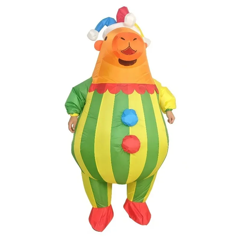 Novelty capybara inflatable costume funny clown and striped head capybara inflatable suit adult carnival theme party fancy dress