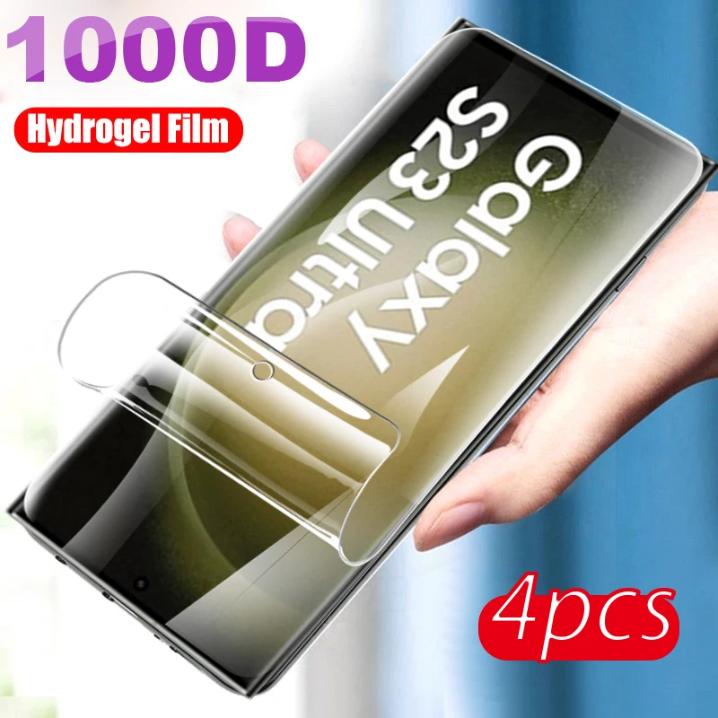 4Pcs Hydrogel Film Screen Protector For Samsung Galaxy S23 Ultra Screen Protector Sumsung s23ultra s 23 plus Not Tempered glass