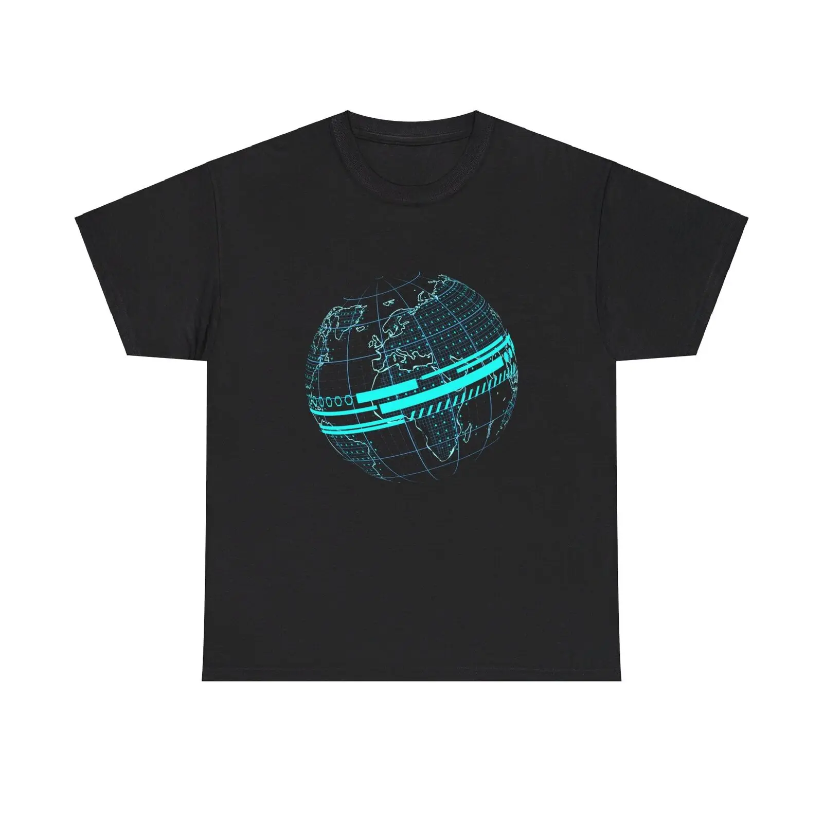 Futuristic Digital Globe T-Shirt - cool cyber tech ai trendy stylish web www net