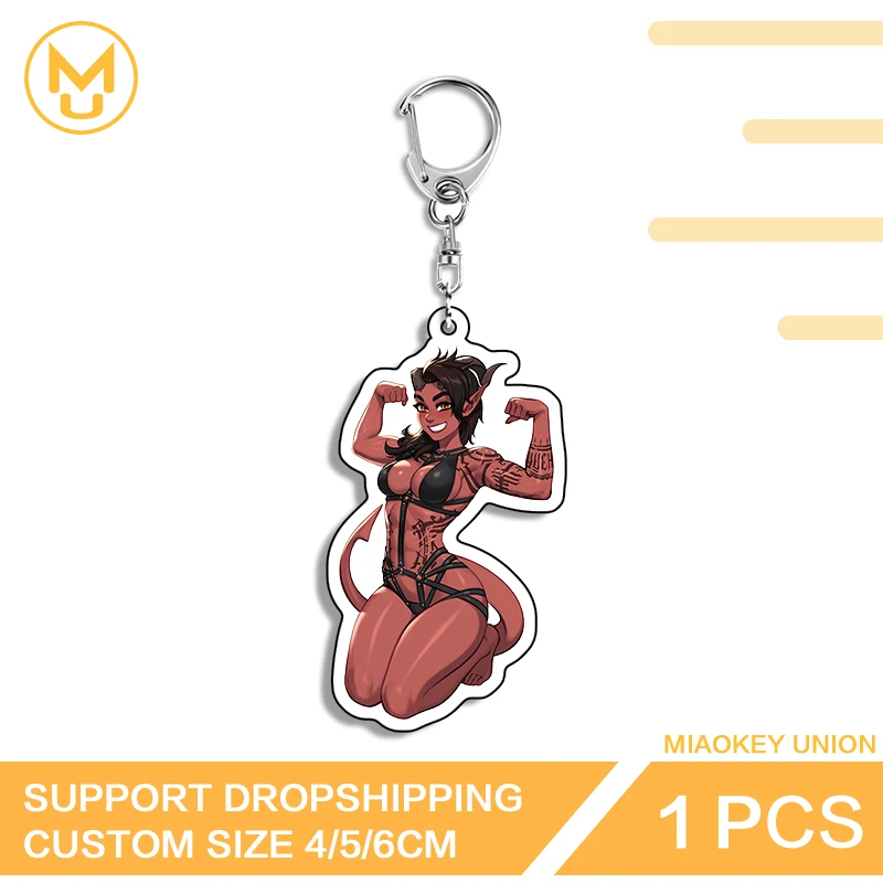 Ryuuko Alluring Bikini Kneel Sitting Double Sided Key Chains Adorable Charming Pendant Accessories Suitable For Toys Hobbies