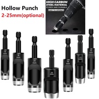 Leather Hole Punch Hex Shank Adapter Electric Machine Hollow Punch 2-20mm For Drill Cardboard Leather Belt Punching Accessories