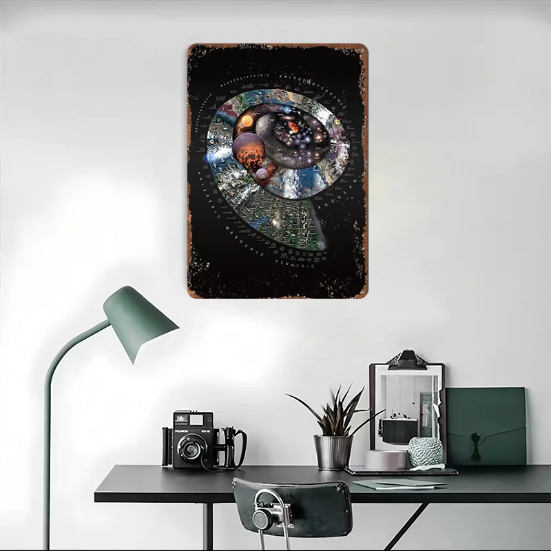 Natur Zeitspirale Porträt Metall Poster Blechschilder Haus Dekor Benutzerdefinierte Metallschild für Wandkunst Dekoration Gaming Raumdekoration