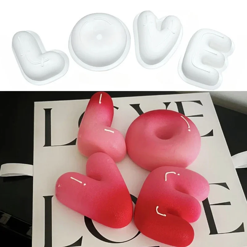 

4Pcs LOVE Heart Valentine's Day Mousse Cake Mold French Pastry Silicone Mold Chocolate Jelly Baking Tools Cake Decorating Tool