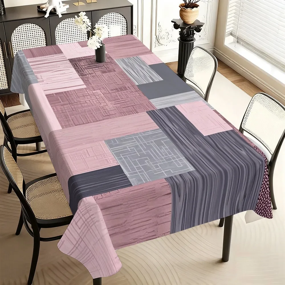 1 PC rectangular tablecloth/cover, large size 2D printed on a flat surface, multi-color geometric patterns, 100% polyesterxzj