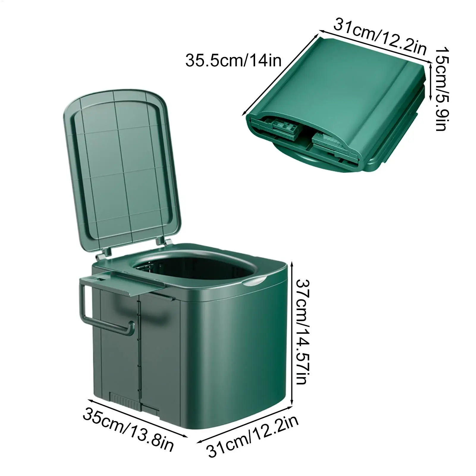 Portable Toilet For Camping Ergonomic Handle Outdoor Toilet Heavy Duty Compact Training Seat For Kids Adults Car Rv Beach Hiking