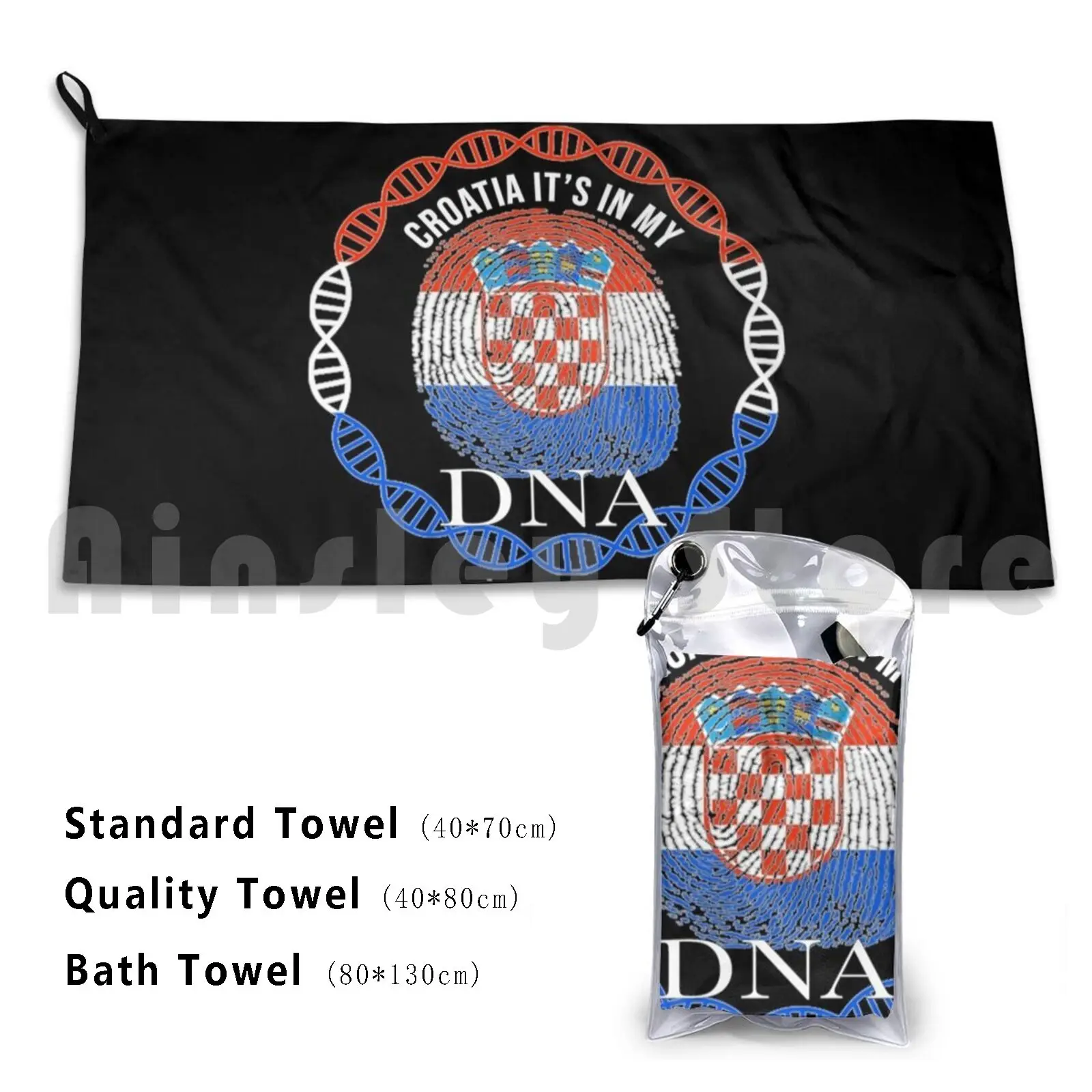 Croatia Its In My Dna-Gift For Croatian From Croatia Custom Towel Bath Towel Croatia Croatian Croatian