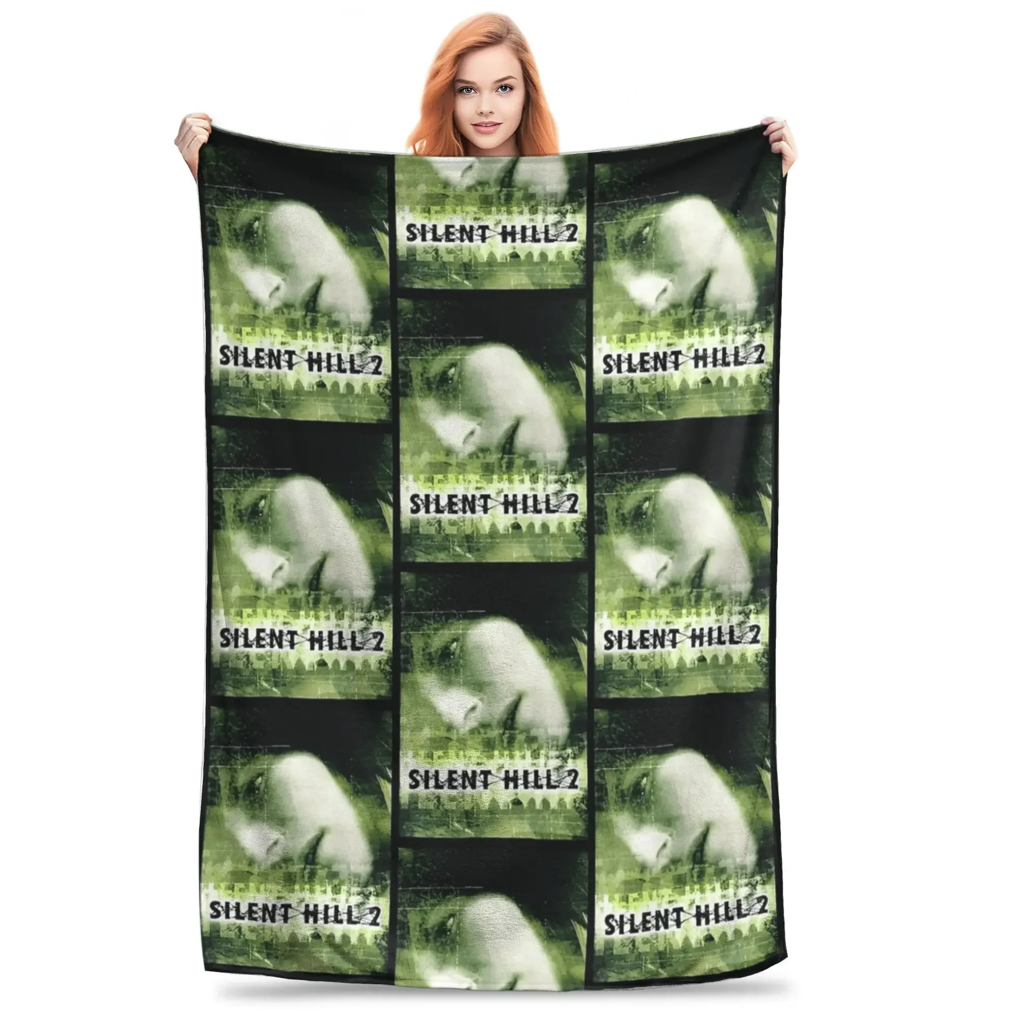 

Warm Cozy Throw Blanket for Kids Adults Perfect for Travel Bedroom or Sofa Green Flannel Bedspread