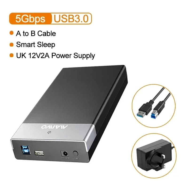 Maiwo Externe Harde Schijf Behuizing Voor 3.5 2.5 Inch Sata Ssd Hdd Met Usb Hub Functie Type C Naar Sata Adapter Case Tot 20Tb