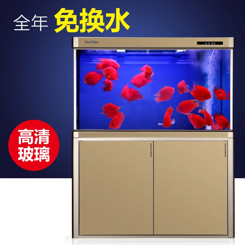 SUNSUN المناظر الطبيعية الكبيرة الفلفل الحار الأحمر أروانا خزان حوض السمك مبسطة أسفل تصفية خزان الأسماك HWF #6