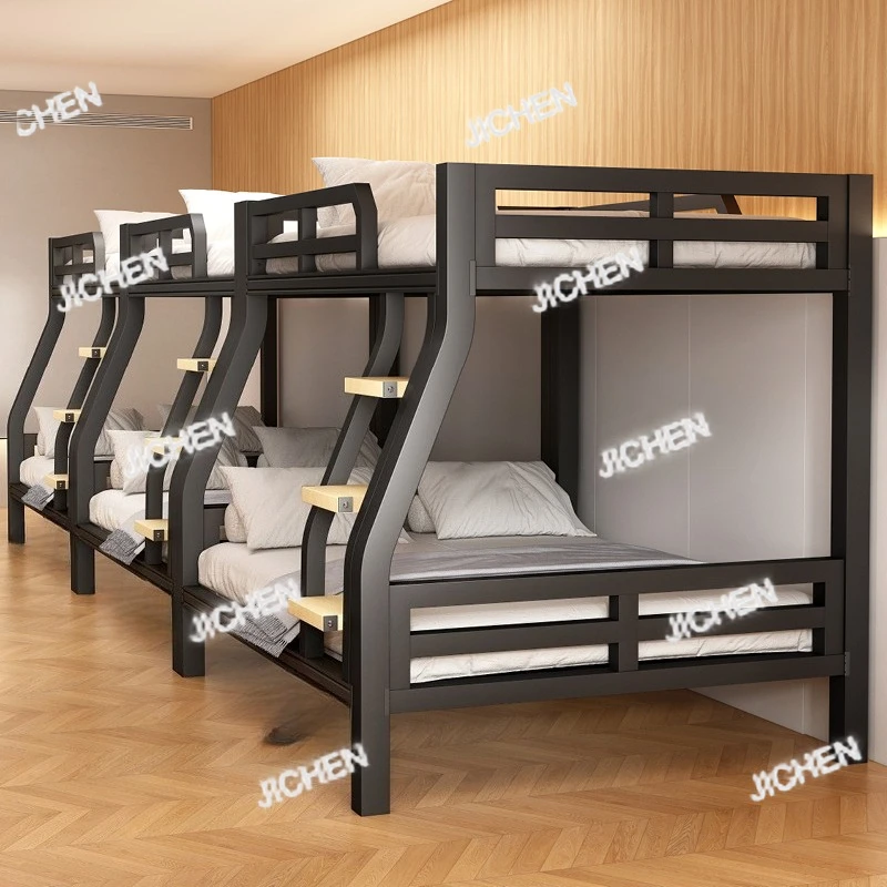 

HS Deposit Двухслойная кованая кровать для матери и ребенка Железный каркас Высокая и низкая кровать Кровать для взрослых вкл и без кровати Электронный спортивный отель Дом