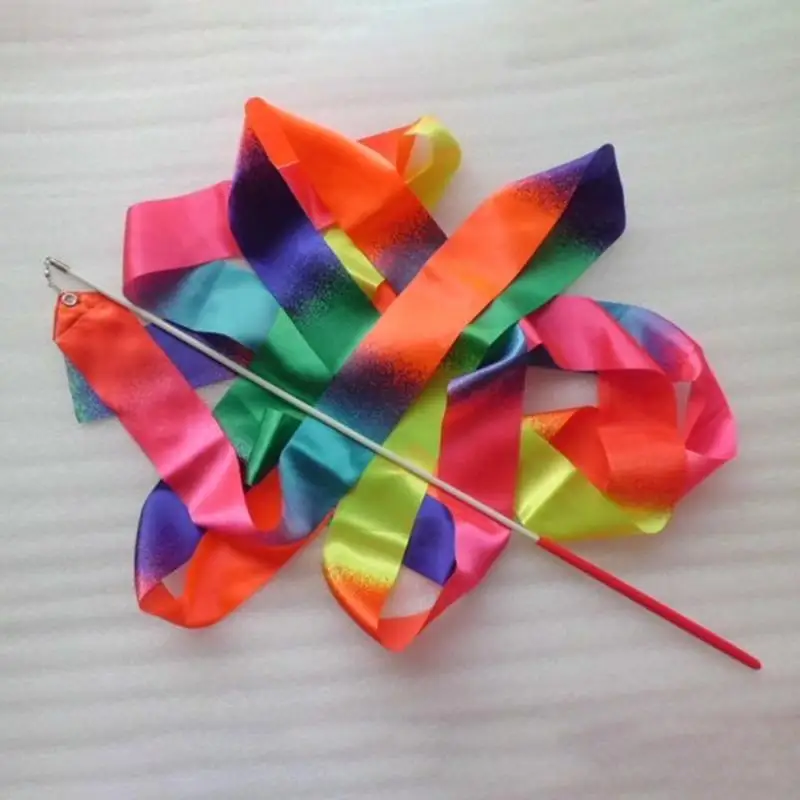 Gymnastic Ribbon Sparkling Dance Ribbon Twirling Batons Long Ribbon Streamers Rhythmic Gymnastic for Kids Artistic