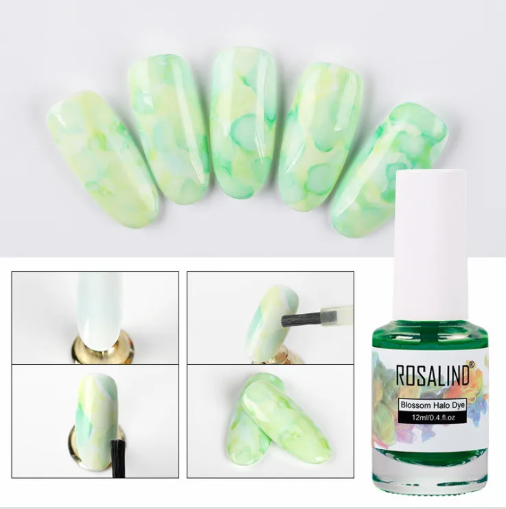 Zestaw żeli do paznokci akwarelowych |   Blossom & Halo Effect 12ML Lakier do paznokci zmieniający kolor, baza i top coat, wymaga lampy UV