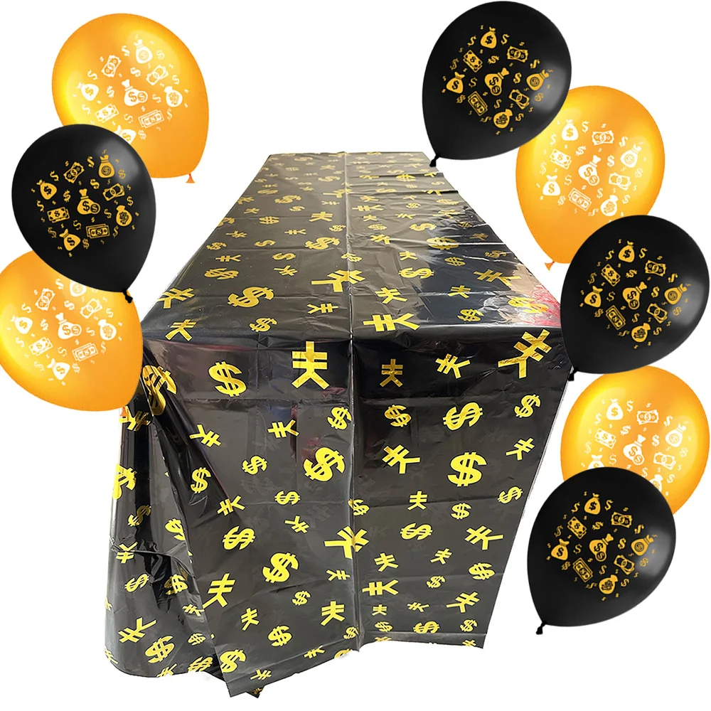 

Money Dollar Signs Tablecloth Latex Balloons Dollar Bill Party Decor Las Vegas Casino Party Retirement Anniversary Graduation