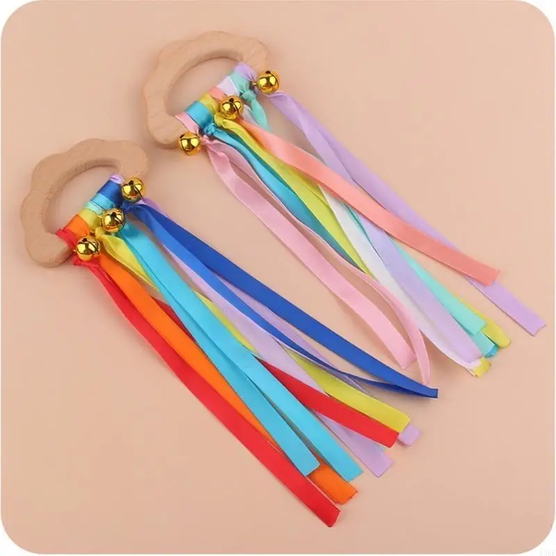E06F เด็กทารกที่มีสีสันเด็กแรกเกิดประสาทสัมผัสของเล่นของเล่นรุ้งริบบิ้นริบบิ้นริบบิ้นเมฆเมฆมากวงกลมวงกลม