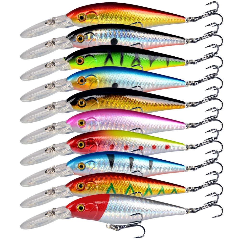 1Pc Angeln Locken Minnow Crankbait Wobbler 3D Augen Barsch Künstliche Köder Hecht Karpfen Köder Schwimmen Köder Angeln Pesca