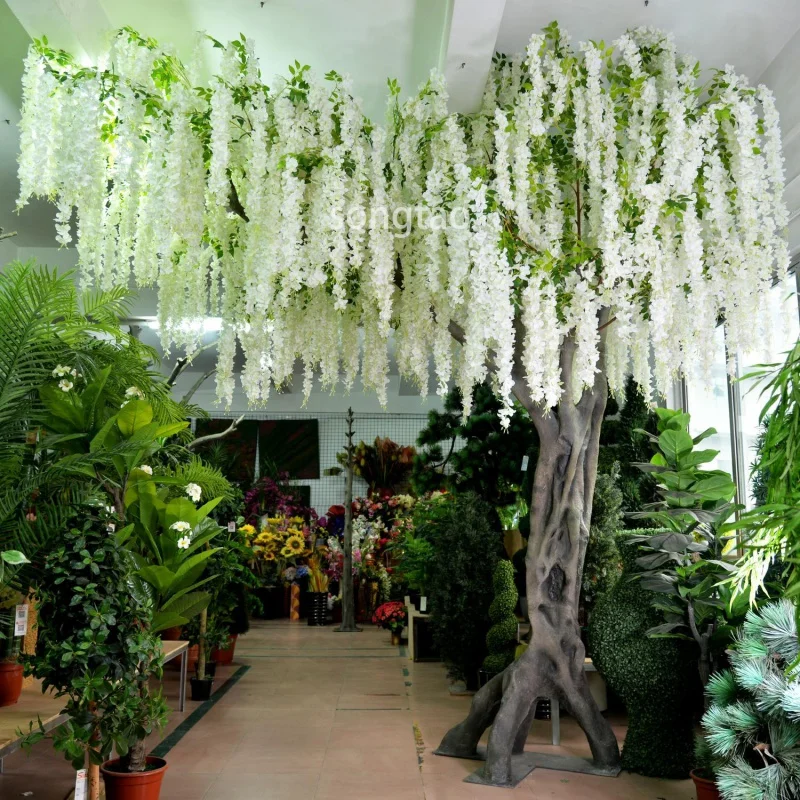 Custom. songtao Artificial Festival Decor Silk Wisteria Blossom Tree outdoor large artificial wisteria tree