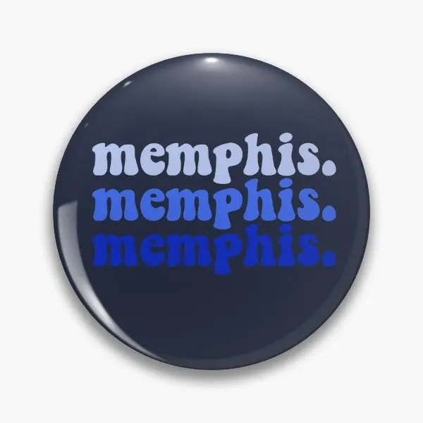 Memphis Memphis Memphis Shades Of Blu  Soft Button Pin Women Funny Metal Brooch Lover Cartoon Cute Decor Clothes Jewelry Gift