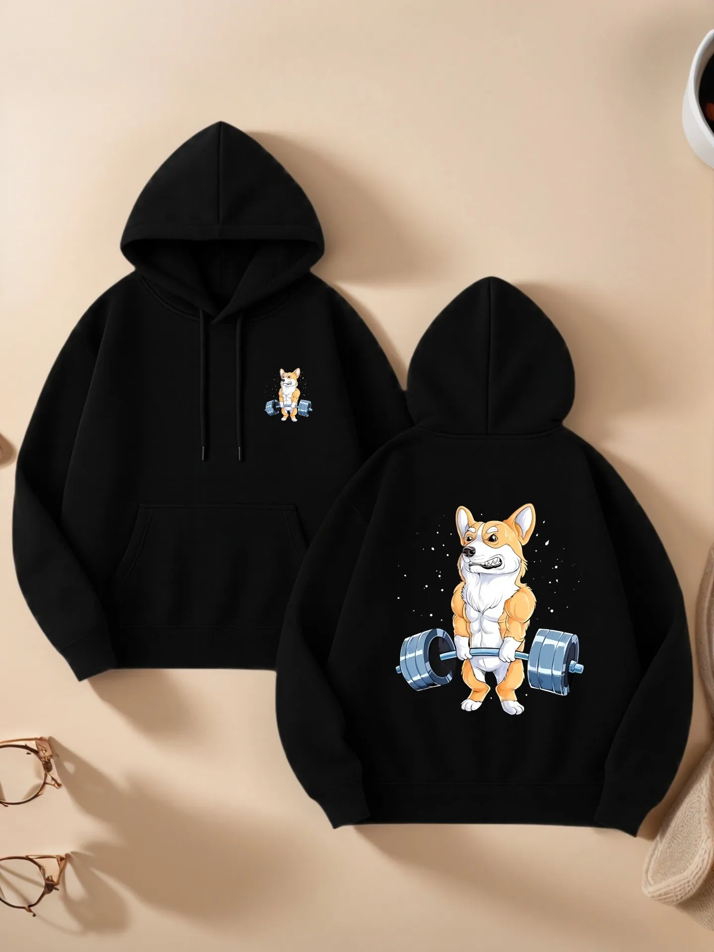 

Женская толстовка с рисунком, милый принт, повседневный стиль, на флисовой подкладке, повседневная повседневная одежда, для подростков